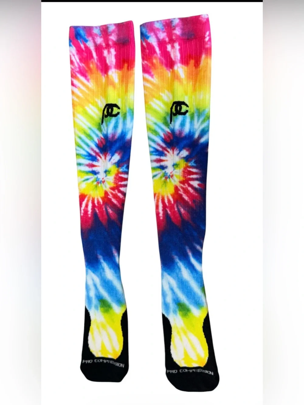 Pro Compression Marathon, Rainbow Tie Dye Socks Unisex